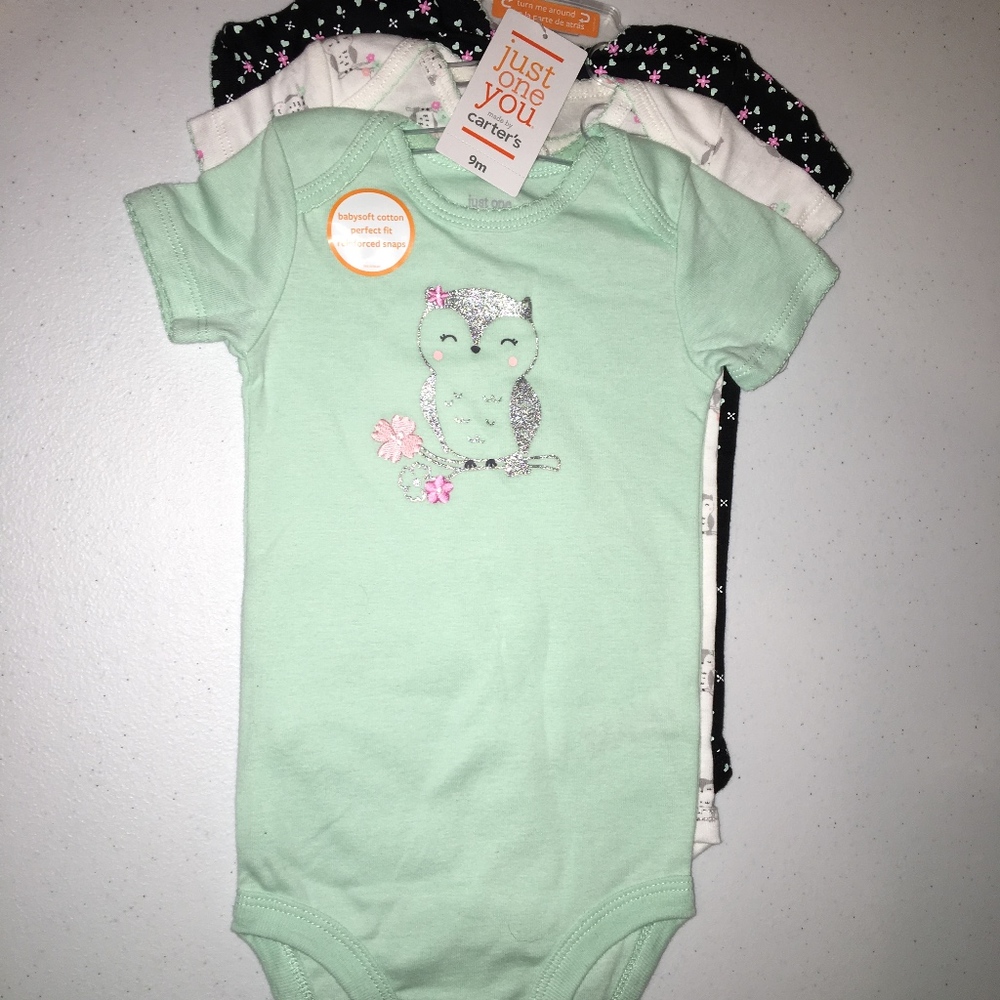 Just One You Girls Onesies - Pack of 3 - Mult Size